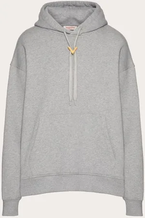 VALENTINO COTTON HOODIE WITH METALLIC V DETAIL Man 3XL