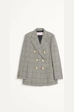 VALENTINO HOUNDSTOOTH WOOL BLAZER Woman 36