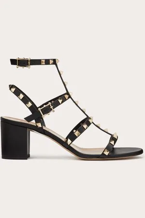 VALENTINO GARAVANI ROCKSTUD CALFSKIN ANKLE STRAP SANDAL 60 MM Woman 34.5