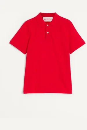 VALENTINO COTTON PIQU?? POLO SHIRT WITH VLOGO EMBROIDERY Man L