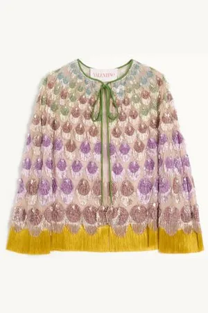 VALENTINO EMBROIDERED ORGANZA CAPE Woman 36