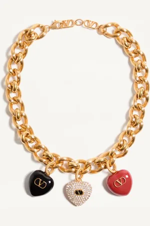 VALENTINO GARAVANI COEUR ROYAL NECKLACE IN METAL, ENAMEL AND SWAROVSKI?? CRYSTALS Woman UNI