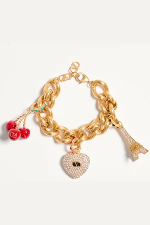 VALENTINO GARAVANI CHEZ BRACELET IN METAL, ENAMEL AND SWAROVSKI?? CRYSTALS Woman M