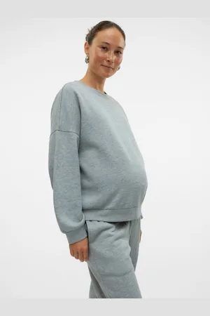Mama;licious Loose Fit Round Neck Ribbed Cuffs Dropped Shoulders Sweatshirt