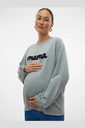 Mama;licious Regular Fit Round Neck Sweatshirt