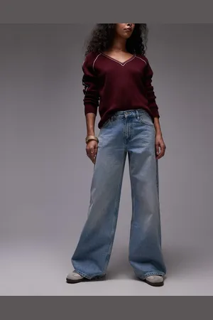 Topshop Horizon Wide Leg Mid Rise Jean