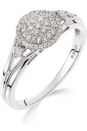 Love Diamond 9Ct White Gold 18 Point Diamond Cluster Ring