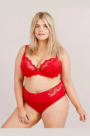 Oola Lingerie Fan Lace Half Padded Plunge Bra