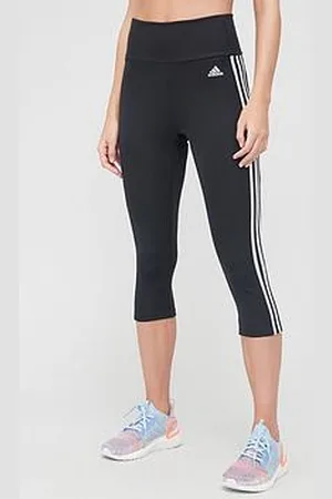 adidas Performance Train Essentials 3-Stripes High-Waisted 3/4 Leggings - Black