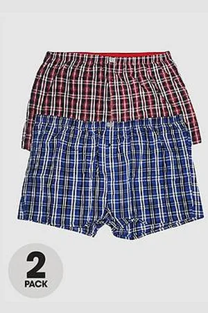 D555 Plaid Pack Of Two Woven Boxer Shorts