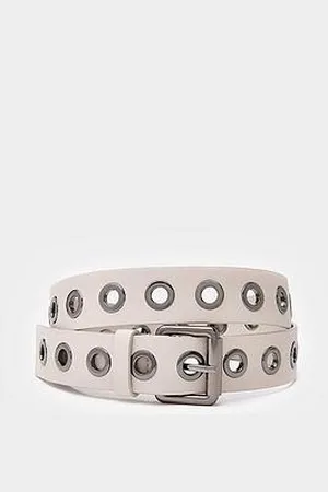 mint&berry Beige Eyelet Leather Belt