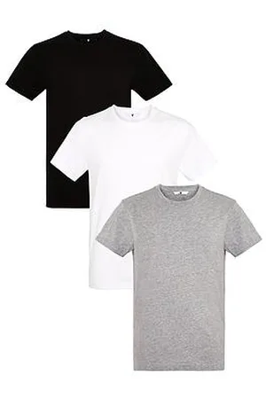 Very Man Essentials 3 Pack Crew T-Shirt - Black/White/Grey