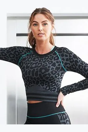 Pour Moi Energy Seamless Leopard Long Sleeve Crop Top