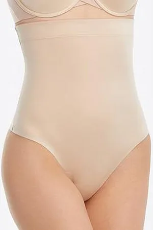 Spanx Medium Control High Waist Thong - Soft Nude