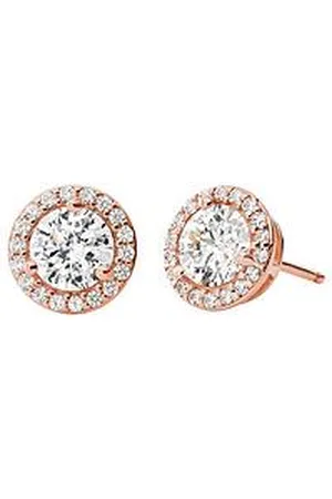 Michael Kors Sterling Silver 14K Rose Gold Plated Stud Earrings