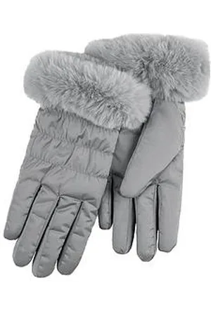 Totes Water Repellent Padded Smartouch Gloves With Faux Fur Cuff