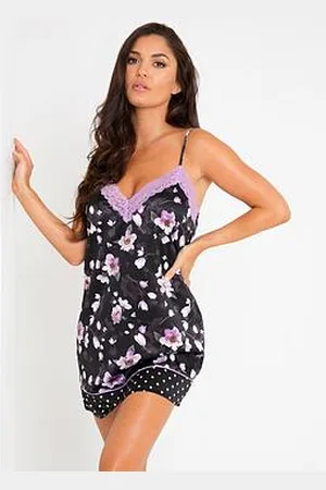 Pour Moi Luxe Satin Print Mix Chemise
