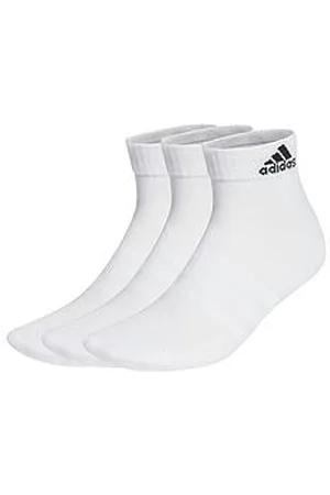 adidas Unisex 3 Pack Cushioned Ankle Socks - White