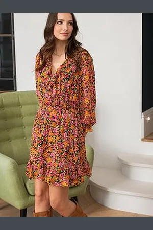 Pour Moi Nico Frill Detail Chiffon Dress