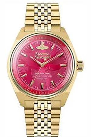 Vivienne Westwood Lady Sydenham Ladies Quartz Watch With Hot Pink Dial & Stainless Steel Bracelet