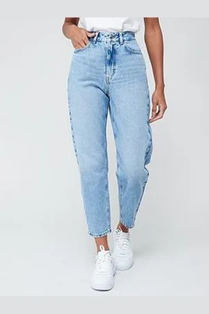 Very High Waist Mom Jeans - Blue