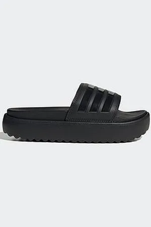 adidas Womens Adilette Platform Sliders - Black