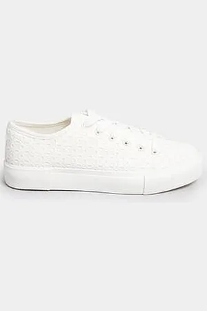Yours Wide Fit Broderie Anglaise Trainer