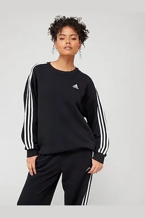 adidas Womens 3 Stripe Oversized Crew Sweat