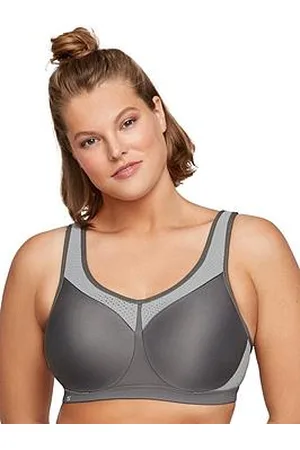 Full Figure Plus Size No-Sweat Mesh Sports Bra Wirefree #1068 Black at   Women's Clothing store