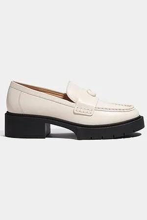 Coach Leah Leather Loafers - Chalk