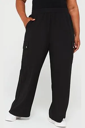 Very Wide Leg Cargo Stretch Crepe Trouser