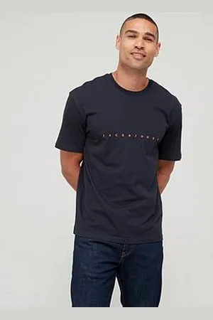 JACK & JONES Chest Logo T-Shirt - Navy