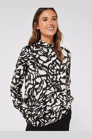 MANGO High Neck Bow Blouse