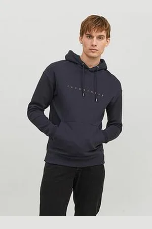 JACK & JONES Chest Logo Hoodie - Navy