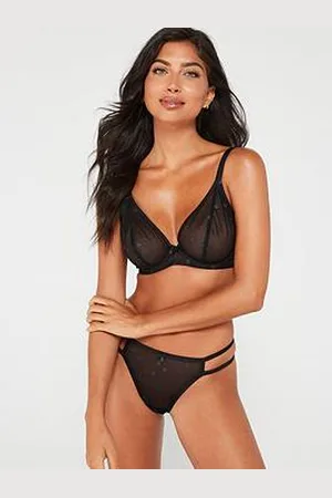 Ivory Rose Fuller Bust High Apex Lurex Spot Mesh Bra