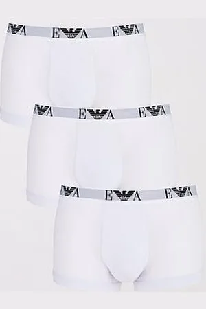 Emporio Armani Three Pack Eva Waistband Stretch Cotton Trunks