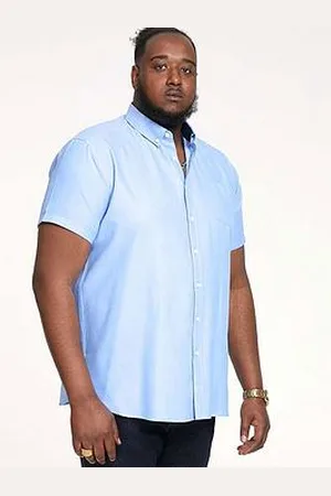 D555 James Basic Oxford Short Sleeve Shirt -Sky