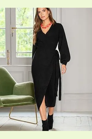Pour Moi Elle Knit Midi Wrap Dress