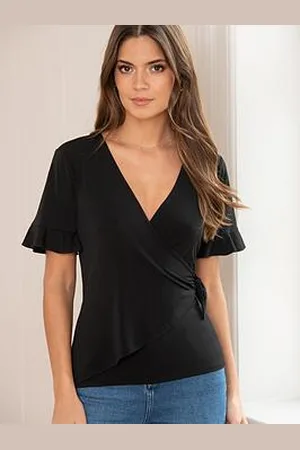 Pour Moi Bryony Slinky Jersey Short Sleeve Wrap Top