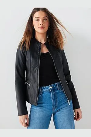 Very New Faux Leather Stitch Jacket