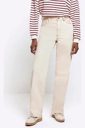 River Island Relaxed Straight Leg Jean - Ecru
