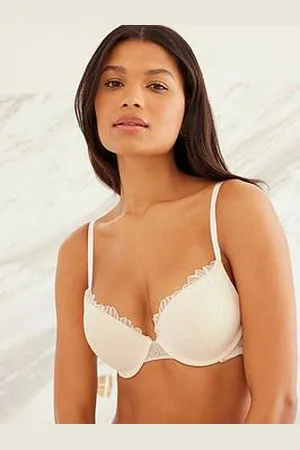 Marks & Spencer, Intimates & Sleepwear, Marks Spencer White Lace Bra With  Cobalt Ribbon Uk Size 38d