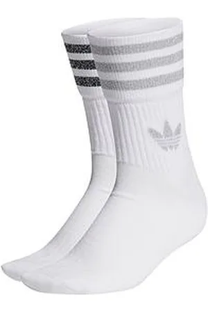 adidas Womens 2 Pack Glitter Crew Socks - Multi