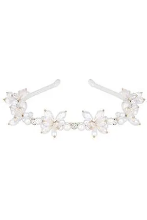 Jon Richard Plated Crystal Beaded Floral Headband