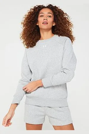 Under Armour Womens Rival Fleece Crew Sweat - Grey/White