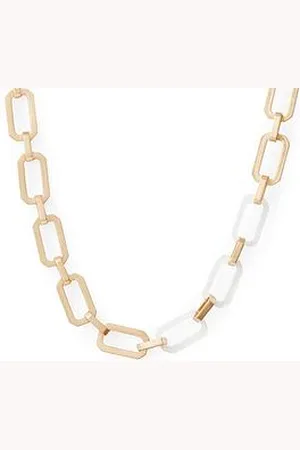 Lyra Cross Gold-Tone Necklace BLACK/WARM BRASS