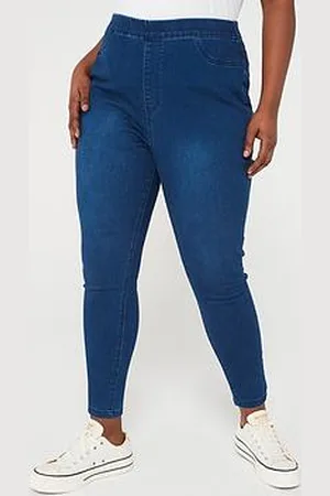 Very High Waist Stretch Denim Jegging - Midi Wash