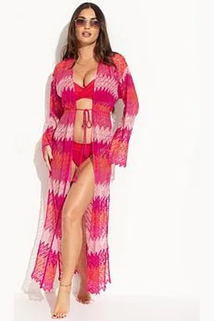 Pour Moi Colour Block Crochet Co-Ord Maxi Beach Kimono
