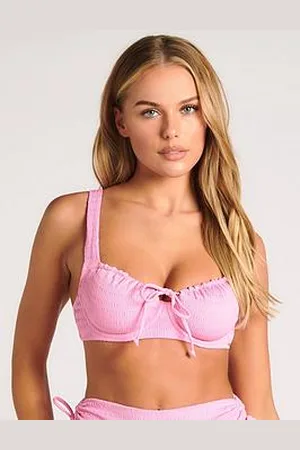 Kuta heart balconette bikini top, Coral