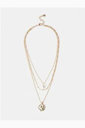 mint&berry Hammered Disc Layered Necklace